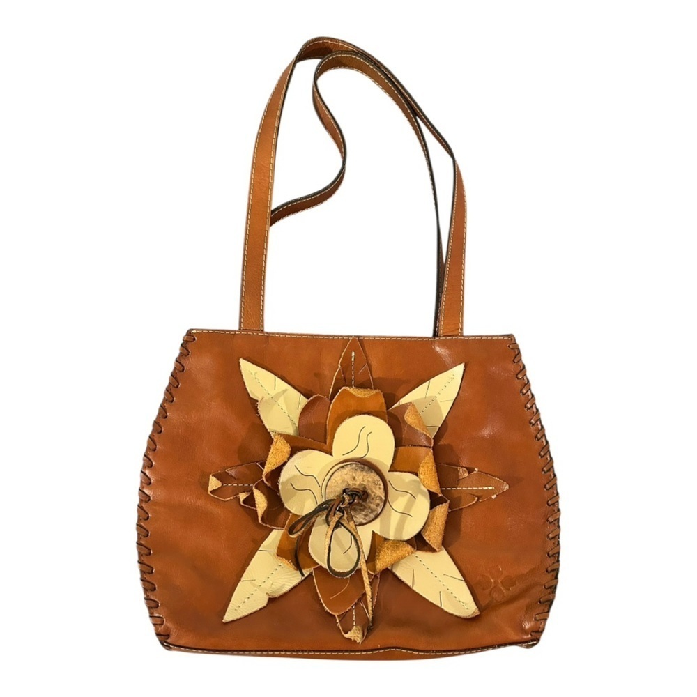 Patricia Nash Cuban Burned Baracoa Medium Tan Italian Leather Satchel VGC